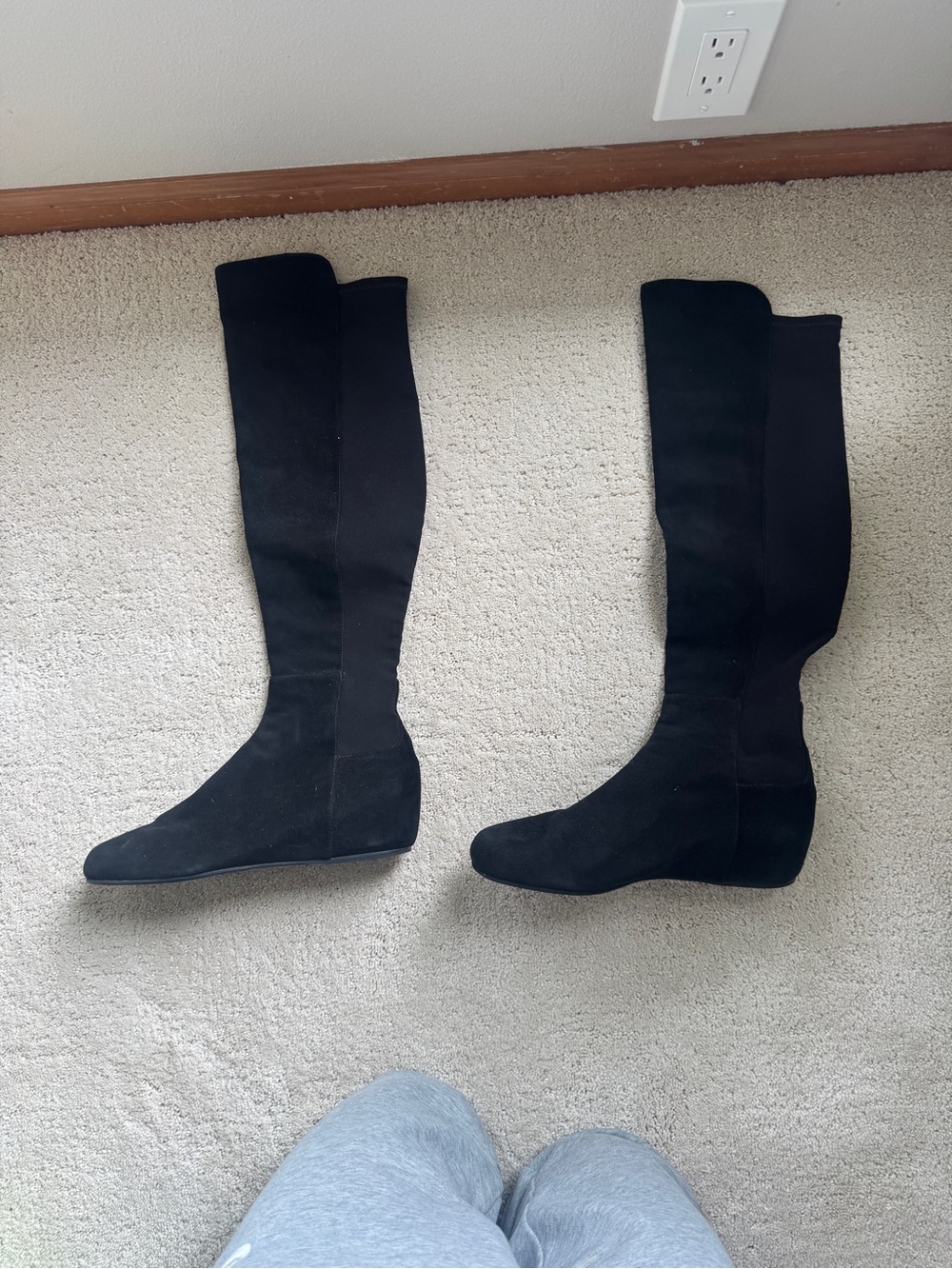 Stuart Weitzman Black Over-the-Knee Suede Boots